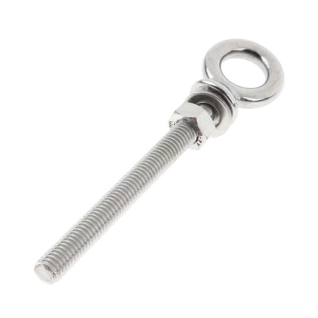 Stainless Steel Long Lifting Eye Bolt with Nut and Washer M8 80mm