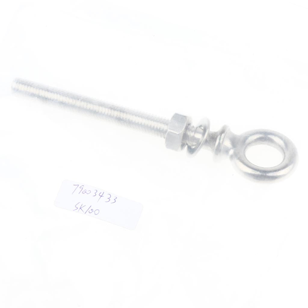 Stainless Steel Long Lifting Eye Bolt with Nut and Washer M10 100mm