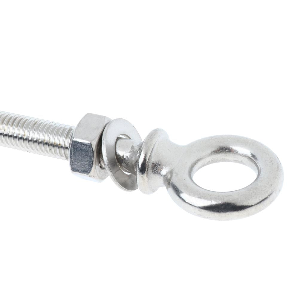 Stainless Steel Long Lifting Eye Bolt with Nut and Washer M10 100mm