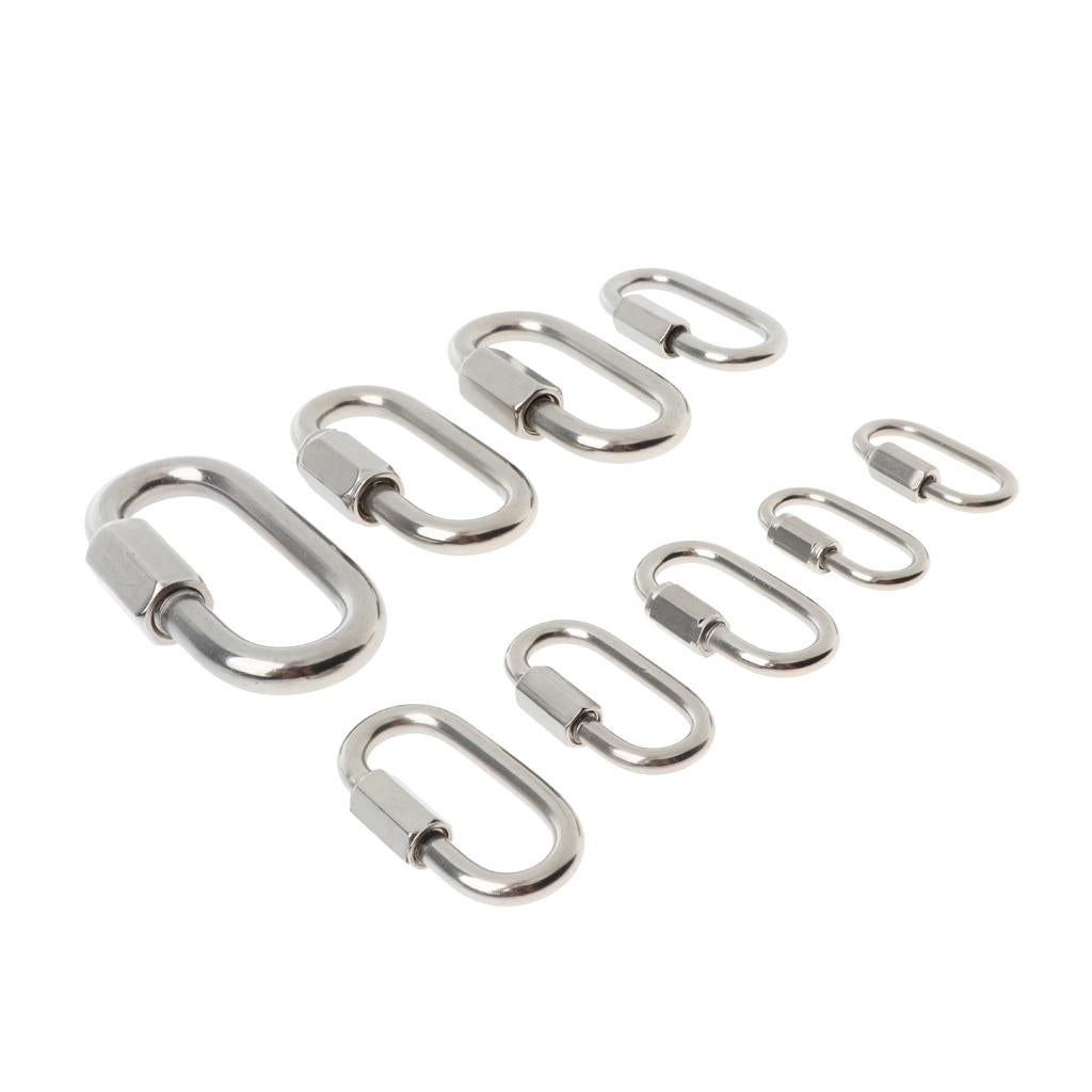 Stainless Steel Oval Quick Link Chain Fastener Marine Hook Carabiner 304-4mm