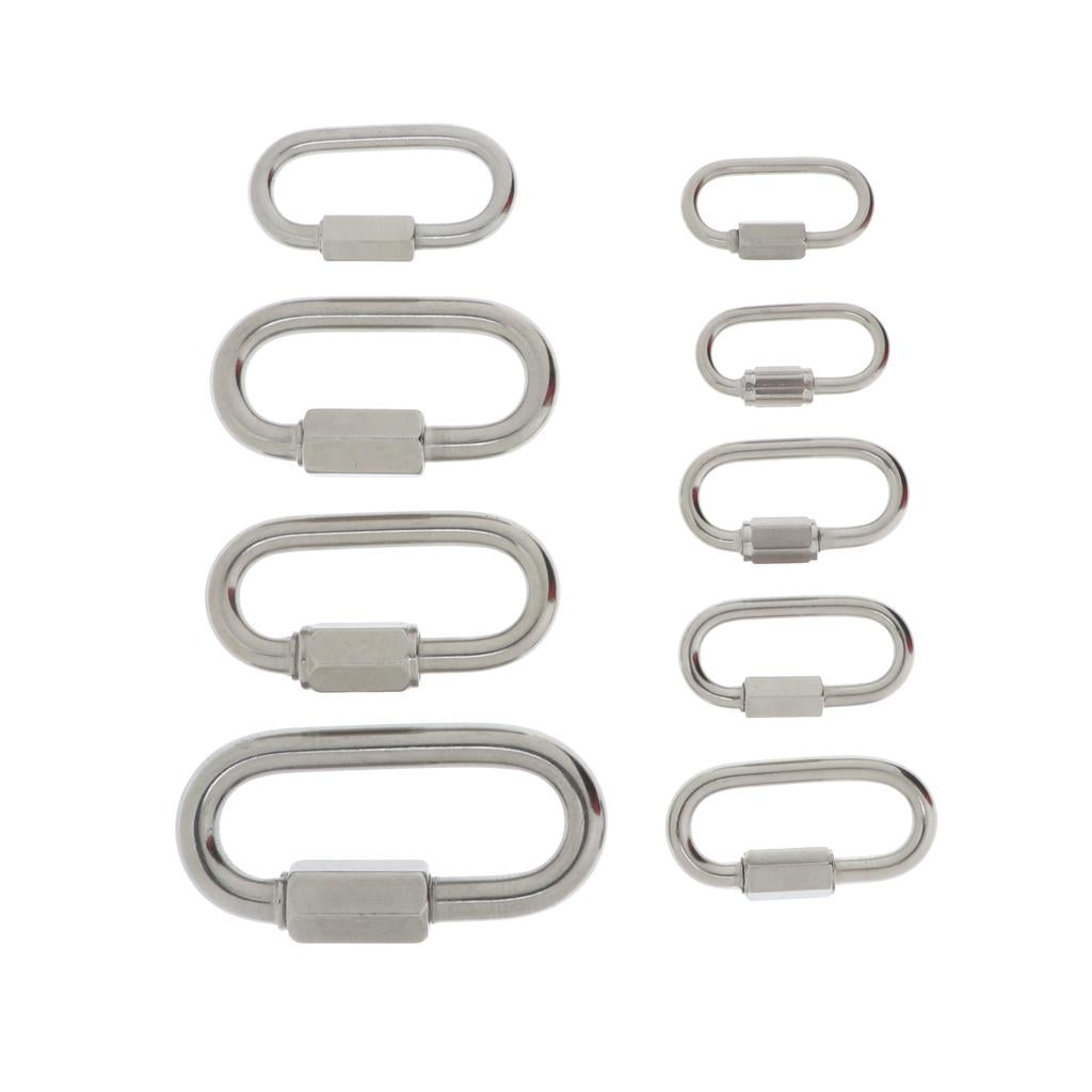 Stainless Steel Oval Quick Link Chain Fastener Marine Hook Carabiner 304-4mm