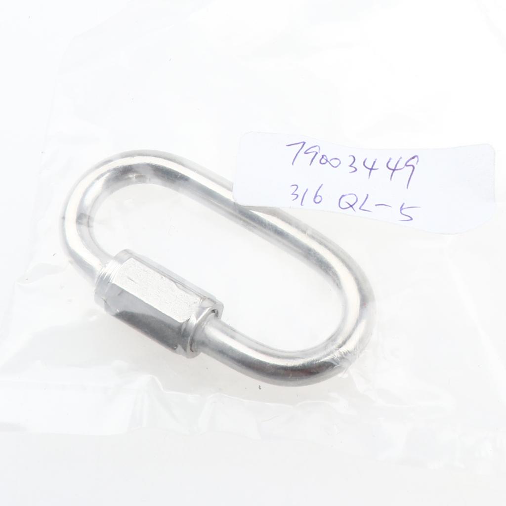 Stainless Steel Oval Quick Link Chain Fastener Marine Hook Carabiner 316-5mm