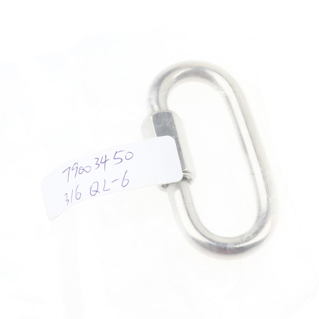 Stainless Steel Oval Quick Link Chain Fastener Marine Hook Carabiner 316-6mm