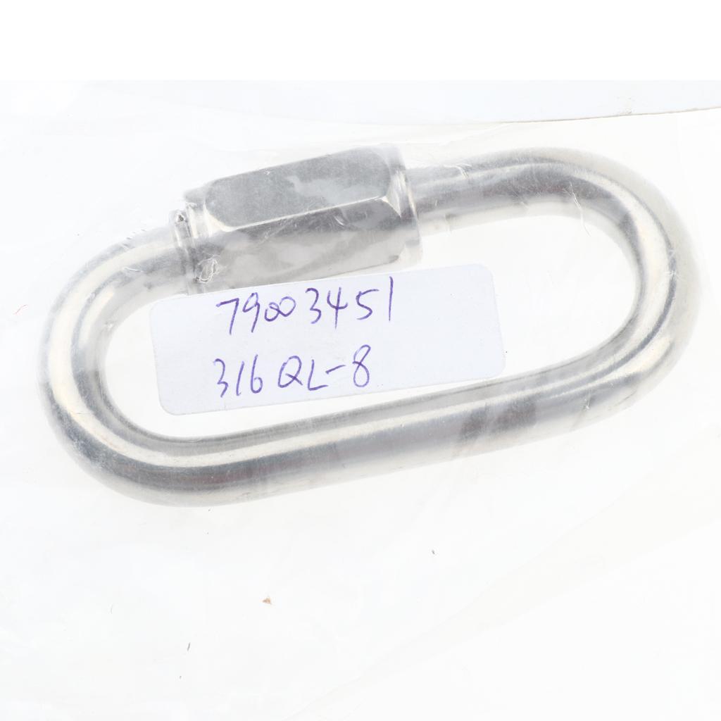 Stainless Steel Oval Quick Link Chain Fastener Marine Hook Carabiner 316-8mm