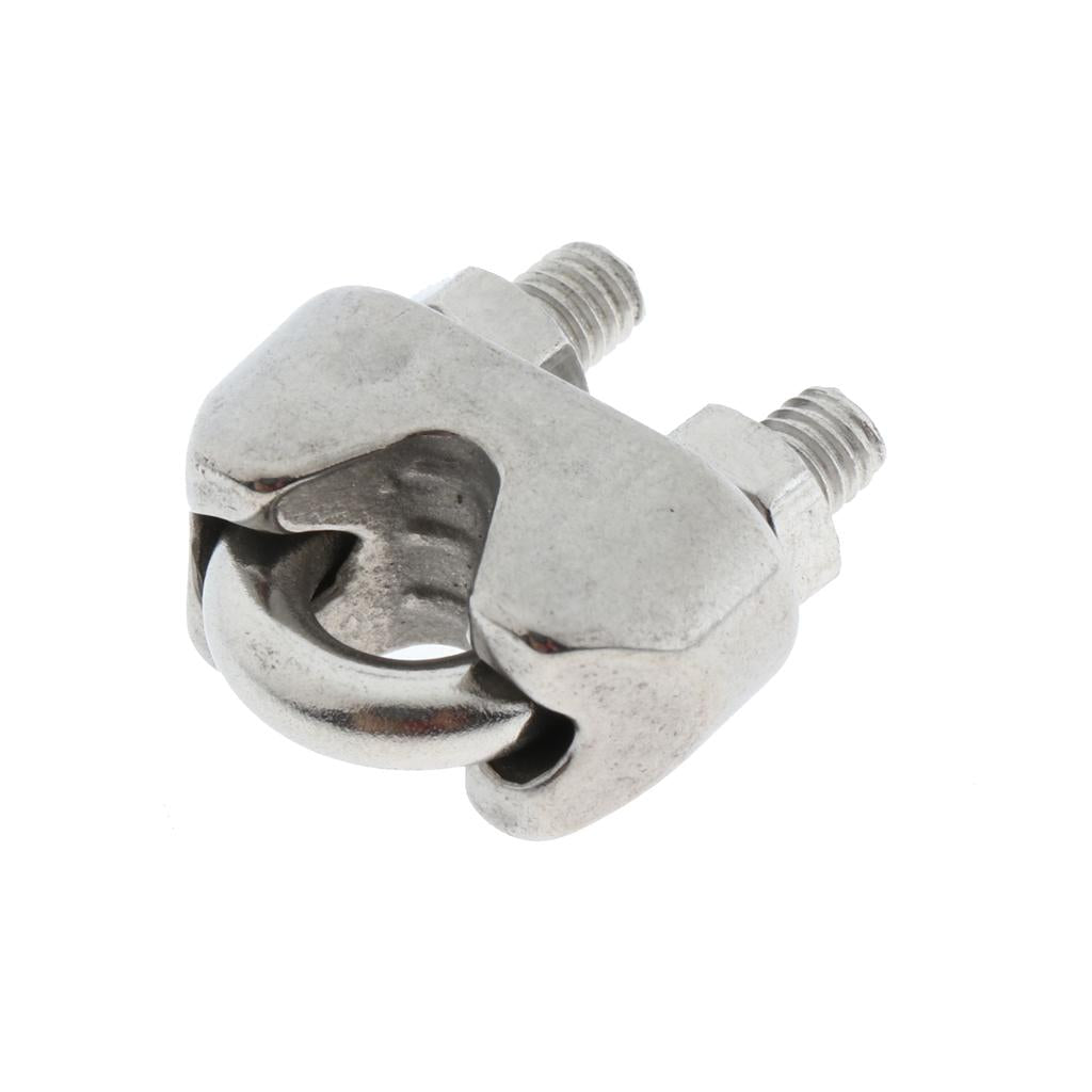 5 Pieces Stainless U-Shape Bolt Saddle Clamps Cable Clips for Wire Rope 4mm