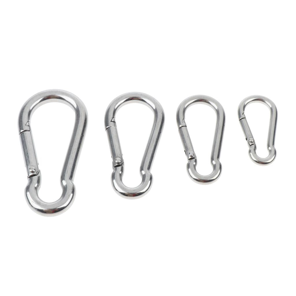 5 Pcs Stainless Steel 304 Pear-shaped HMS Carabiner Outdoor Fastener 304-4mm