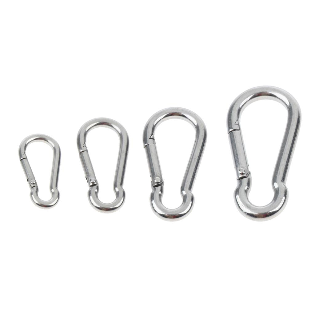 5 Pcs Stainless Steel 304 Pear-shaped HMS Carabiner Outdoor Fastener 304-4mm