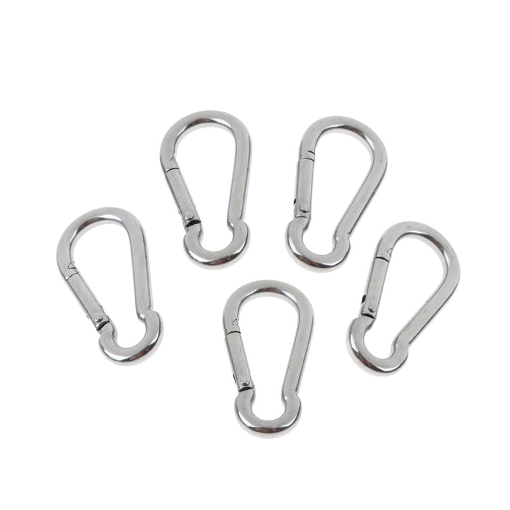 5 Pcs Stainless Steel 304 Pear-shaped HMS Carabiner Outdoor Fastener 304-5mm