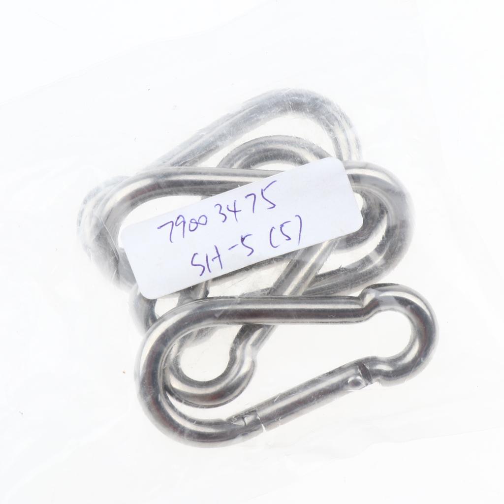 5 Pcs Stainless Steel 304 Pear-shaped HMS Carabiner Outdoor Fastener 304-5mm