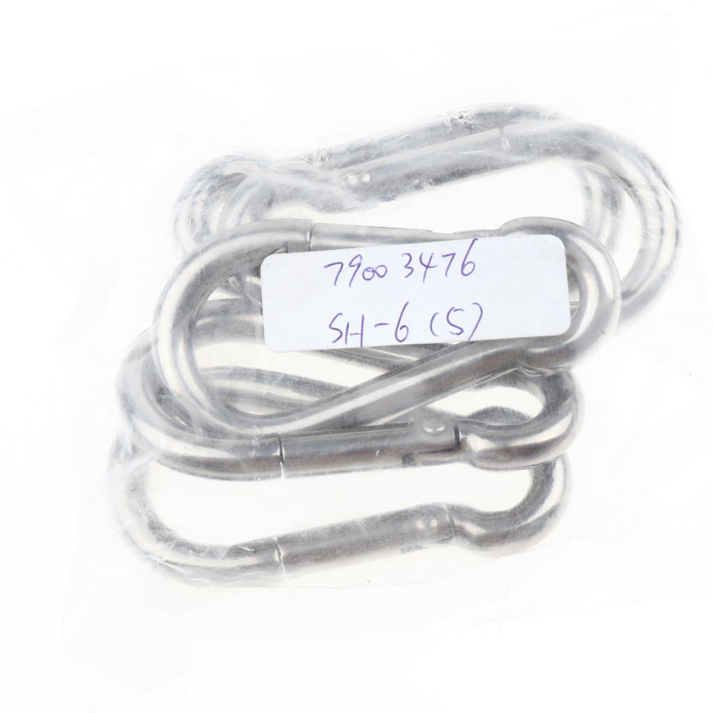 5 Pcs Stainless Steel 304 Pear-shaped HMS Carabiner Outdoor Fastener 304-6mm