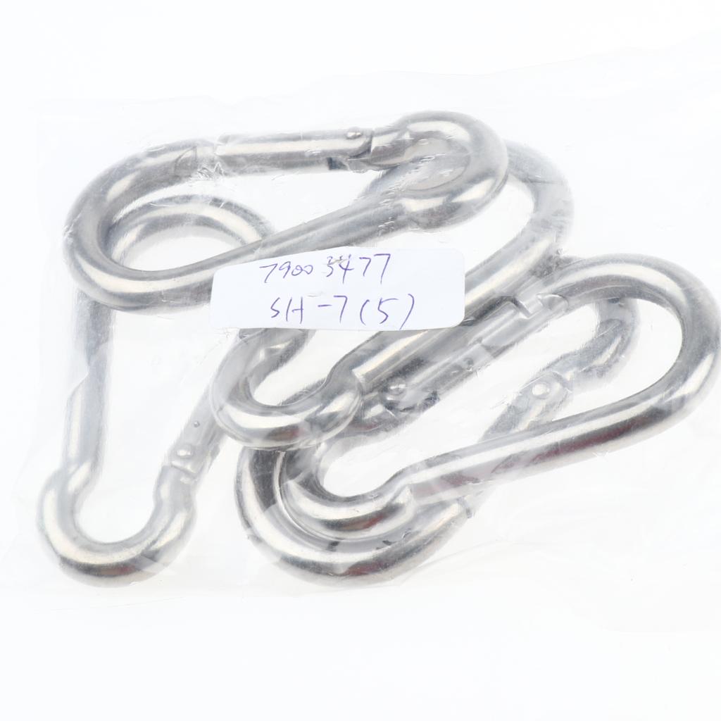 5 Pcs Stainless Steel 304 Pear-shaped HMS Carabiner Outdoor Fastener 304-7mm