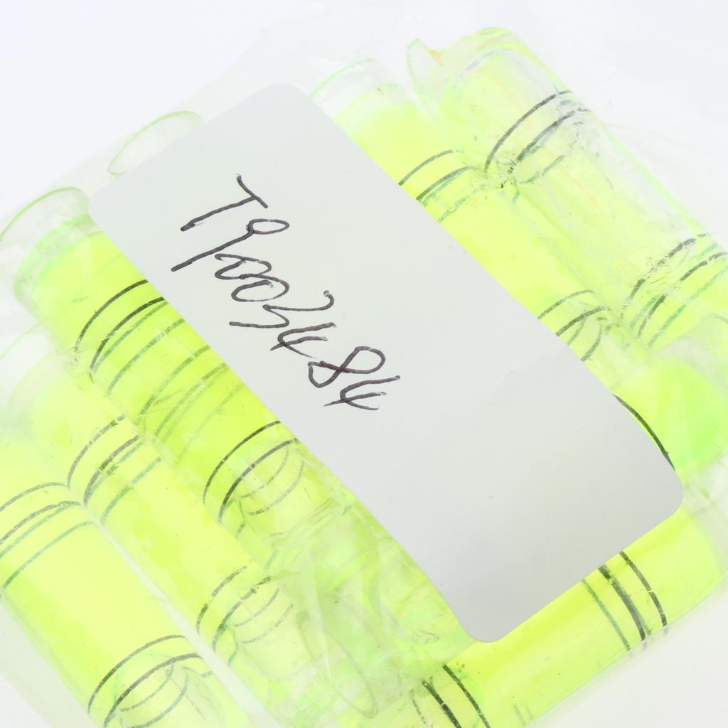 10pcs Acrylic Tube Bubble Spirit Level Vial Measuring Instrument Cylindrical