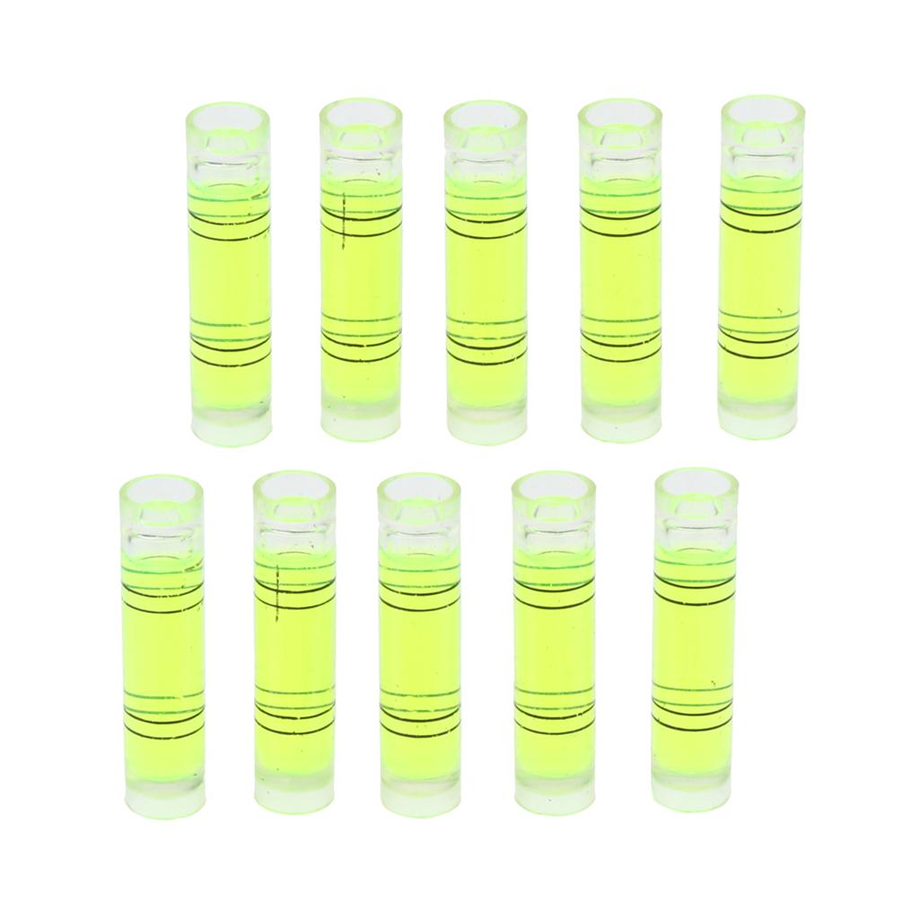 10pcs Acrylic Tube Bubble Spirit Level Vial Measuring Instrument Cylindrical