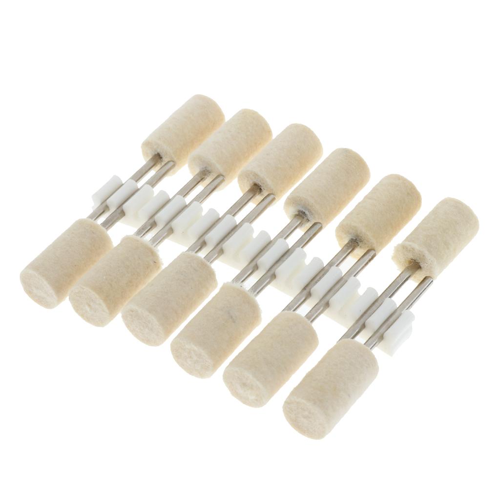 12 Pcs Wool Felt Polishing Point Cylinder Bob Grinding Head 10mm Cylinder