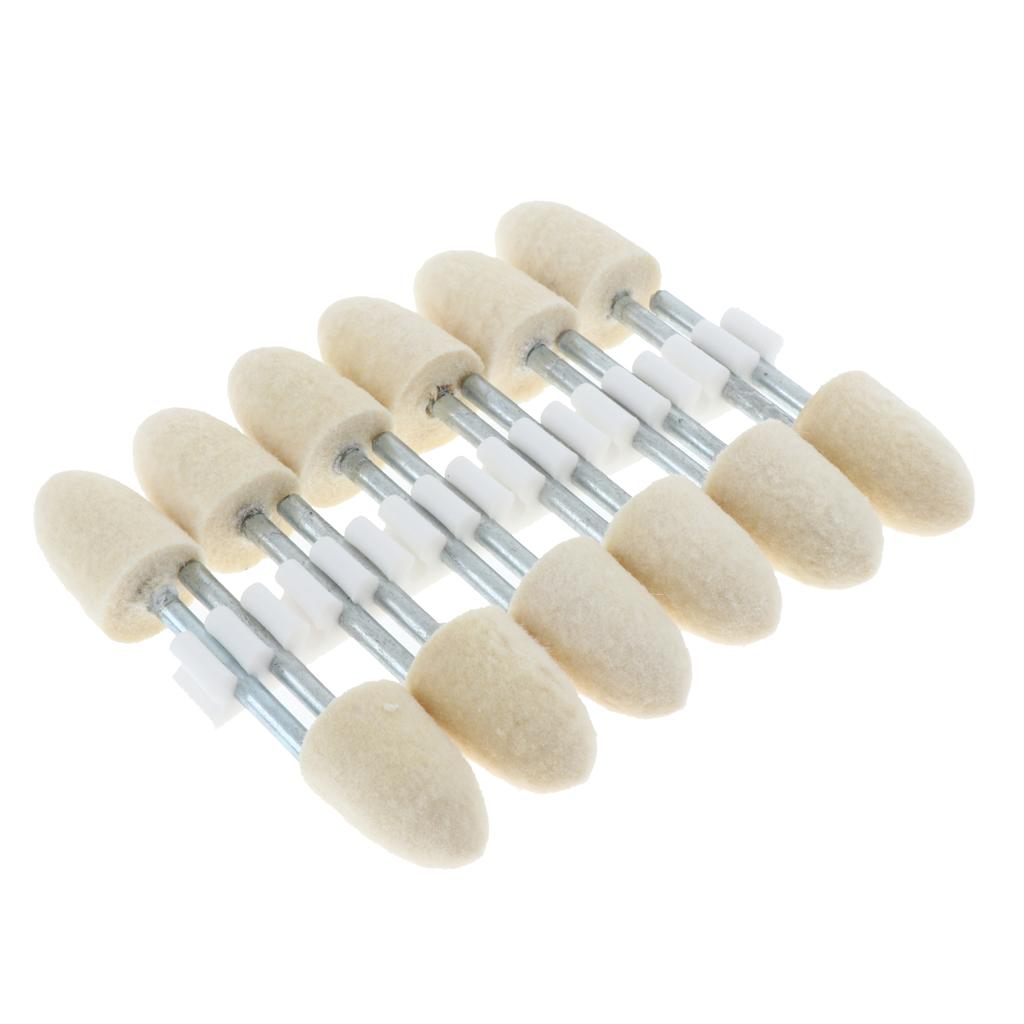 12 Pcs Wool Felt Polishing Point Cylinder Bob Grinding Head 12mm Point