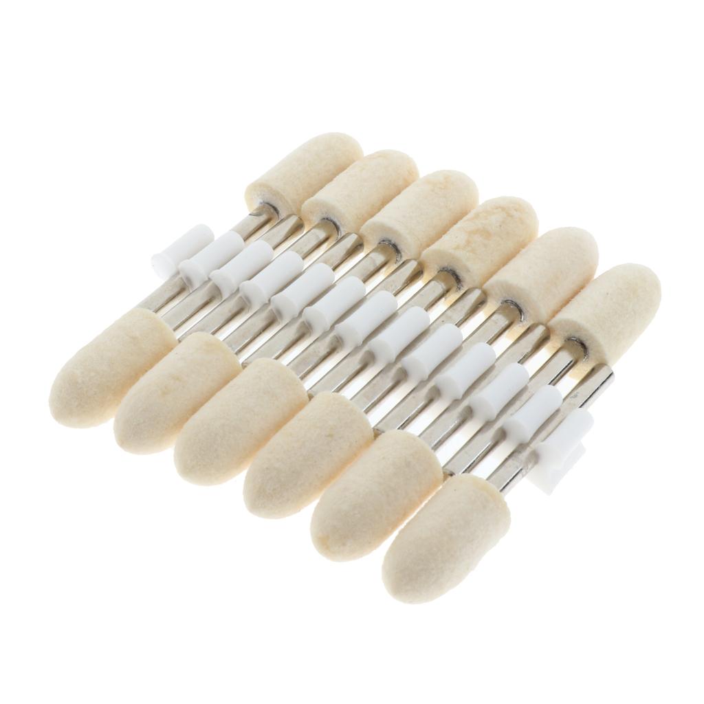 12 Pcs Wool Felt Polishing Point Cylinder Bob Grinding Head 8mm Point