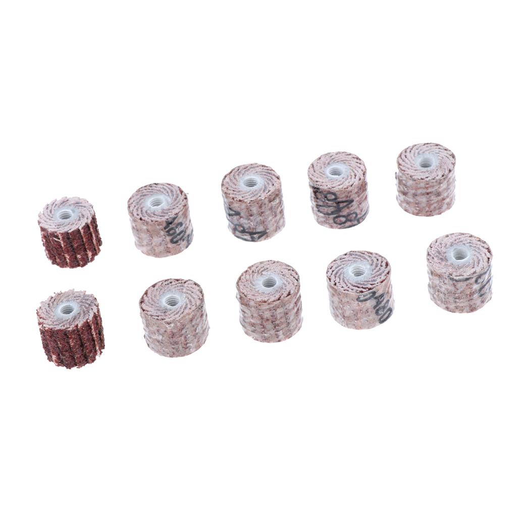 10Pieces Grit Flap Wheels Disc Sanding Drill Abrasive Polishing 10mm 80Grit