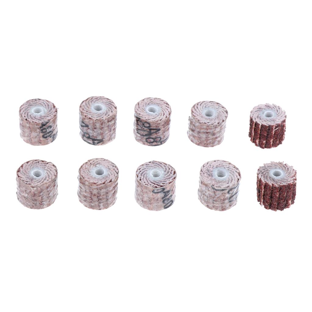 10Pieces Grit Flap Wheels Disc Sanding Drill Abrasive Polishing 10mm 80Grit