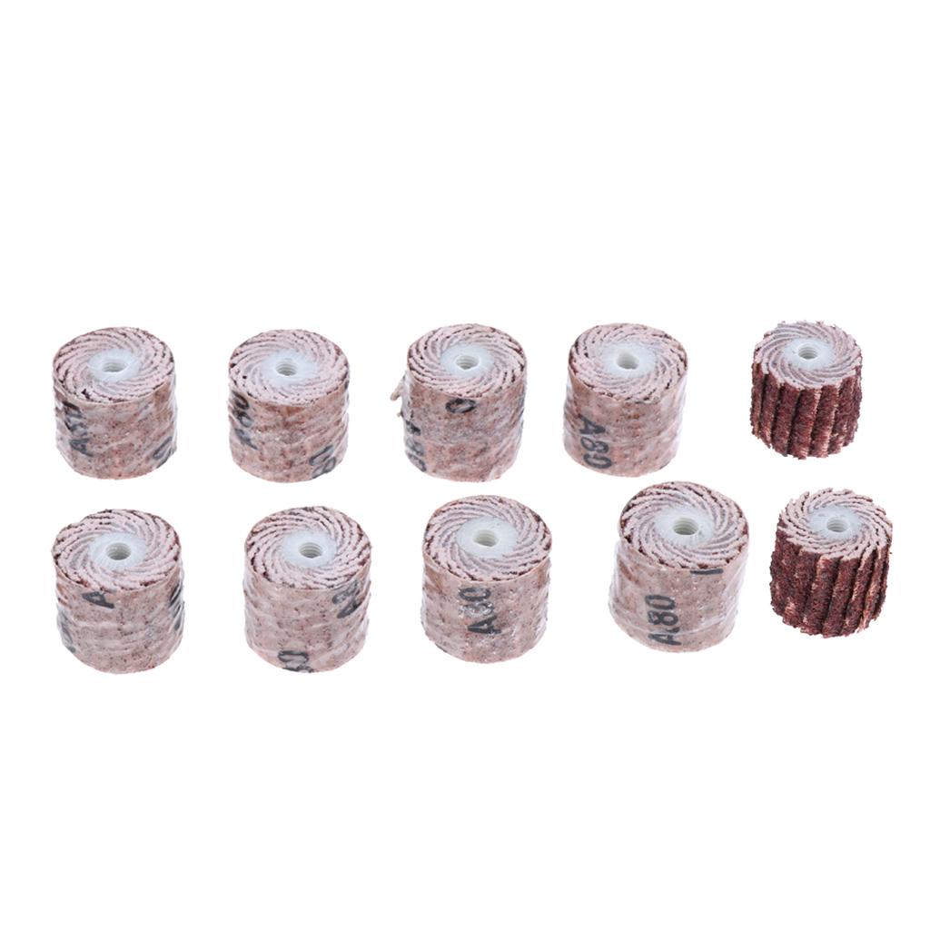 10Pieces Grit Flap Wheels Disc Sanding Drill Abrasive Polishing 12mm 80Grit