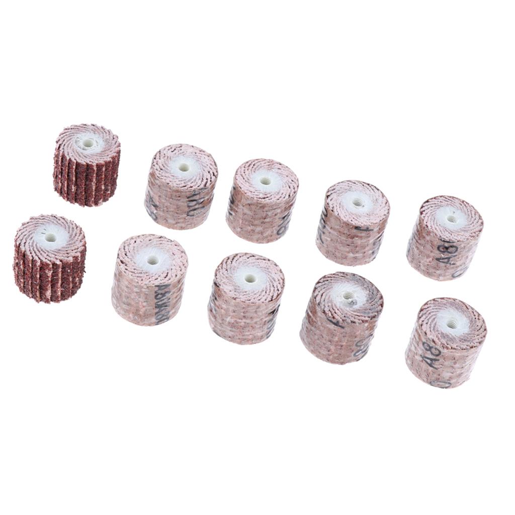 10Pieces Grit Flap Wheels Disc Sanding Drill Abrasive Polishing 15mm 80Grit