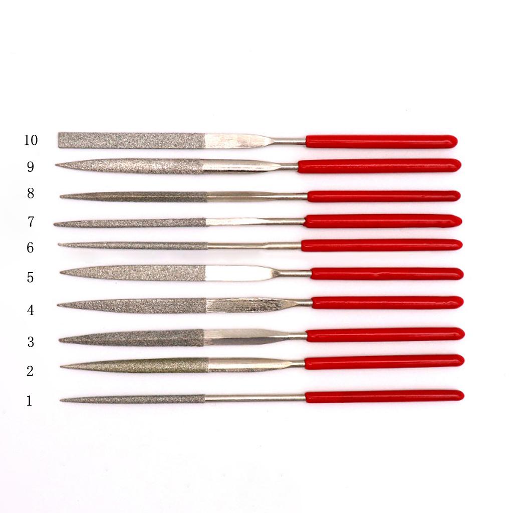 10 Pieces Diamond Needle Files Cutting Tool for Glass Ceramic Metal Plastic