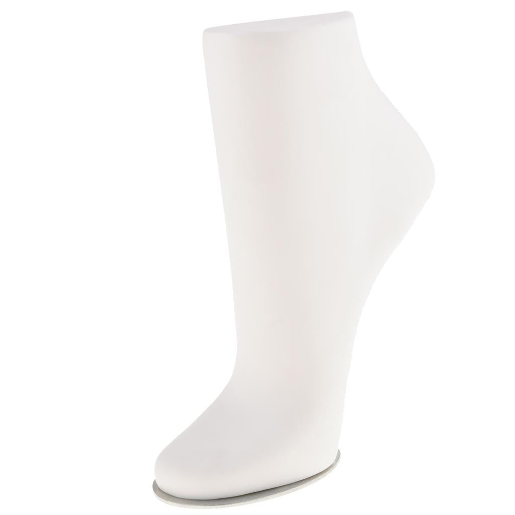 Adult Unisex PVC Mannequin Foot Anklet Socks Display Small, White