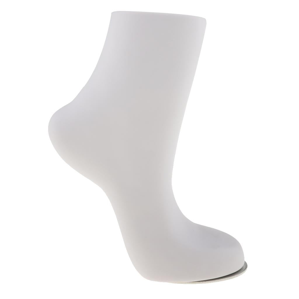 Adult Unisex PVC Mannequin Foot Anklet Socks Display Medium, White