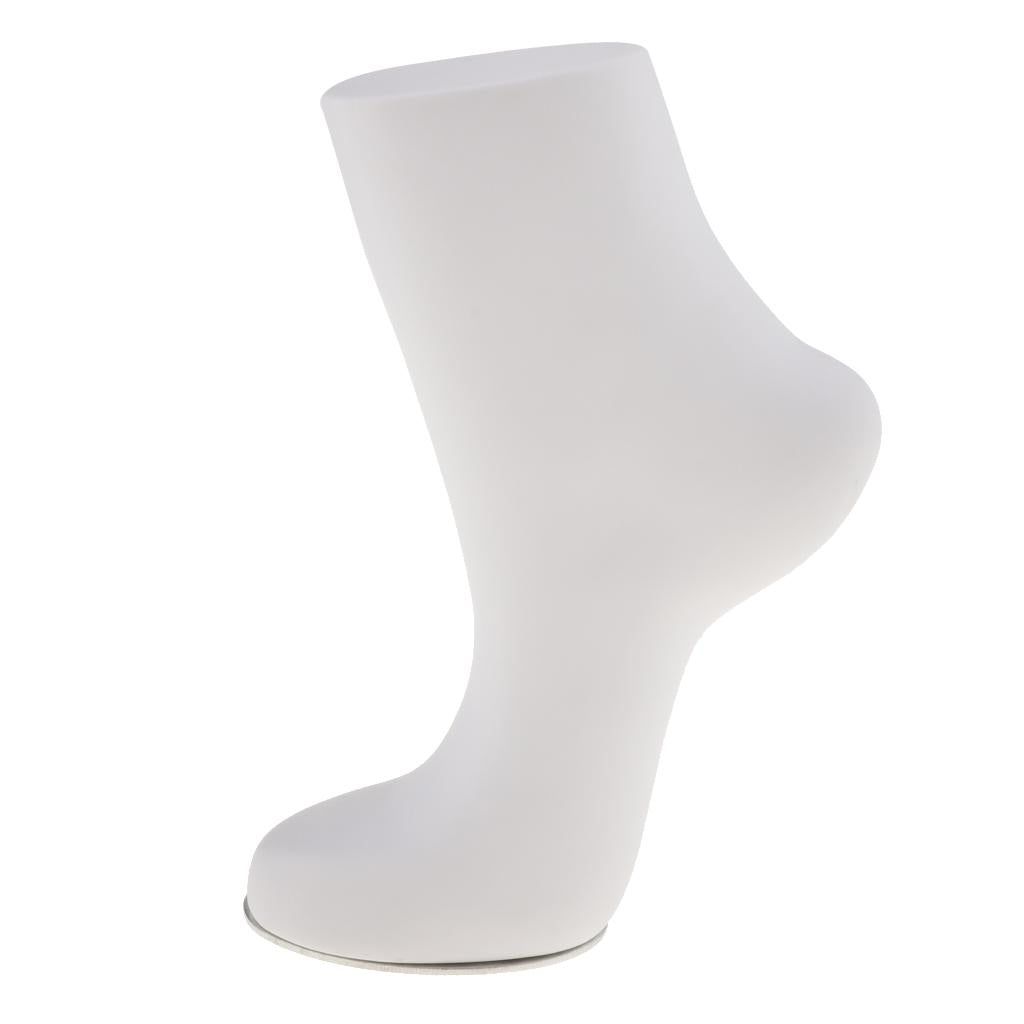 Adult Unisex PVC Mannequin Foot Anklet Socks Display Medium, White