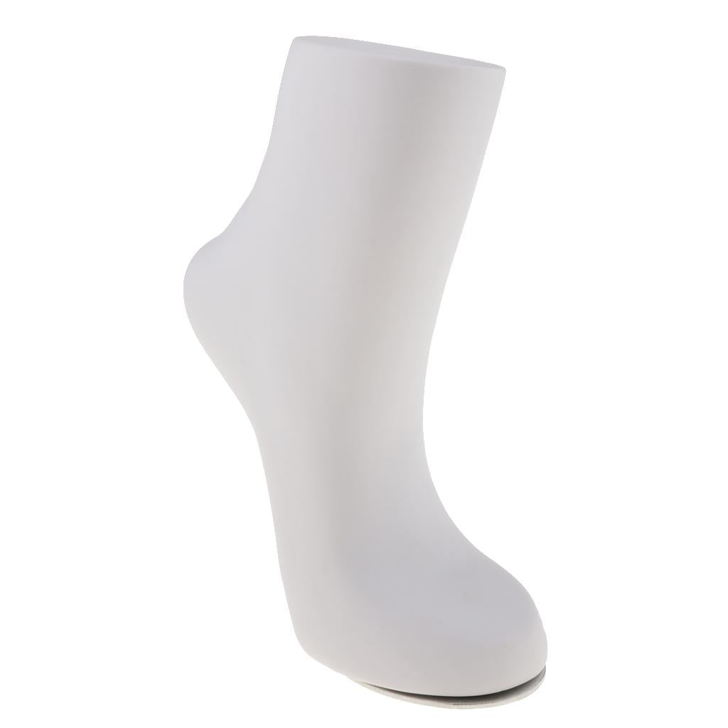 Adult Unisex PVC Mannequin Foot Anklet Socks Display Medium, White