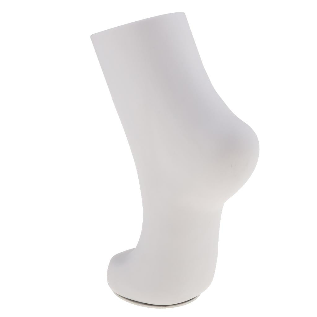 Adult Unisex PVC Mannequin Foot Anklet Socks Display Medium, White