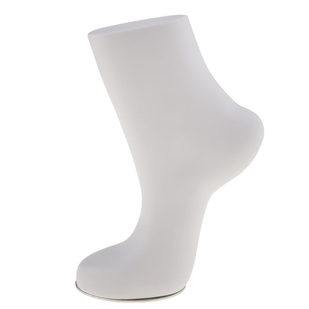 Adult Unisex PVC Mannequin Foot Anklet Socks Display Medium, White