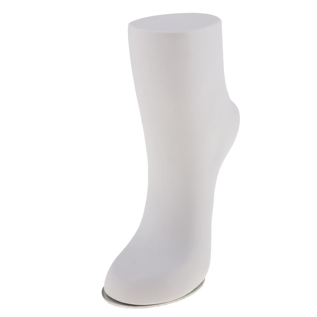 Adult Unisex PVC Mannequin Foot Anklet Socks Display Medium, White