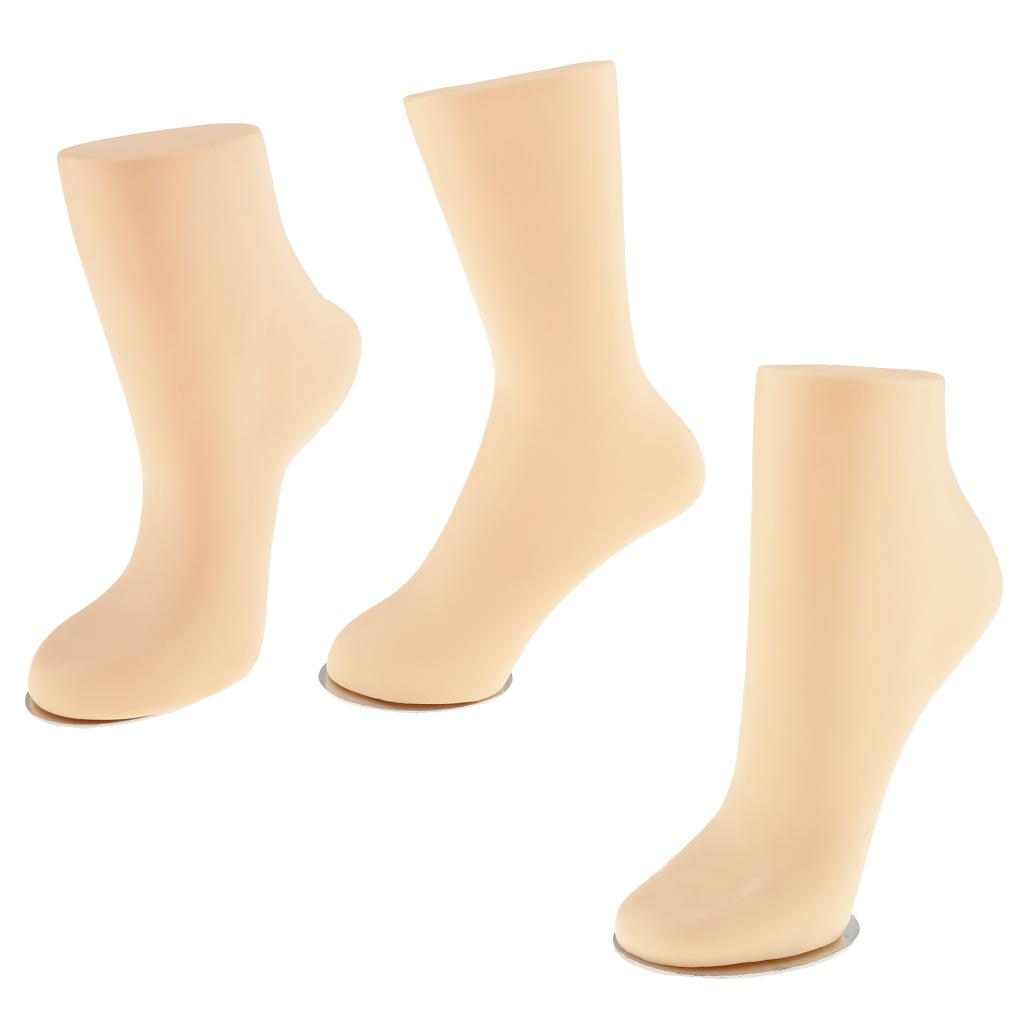 Adult Unisex PVC Mannequin Foot Anklet Socks Display Small, Natural