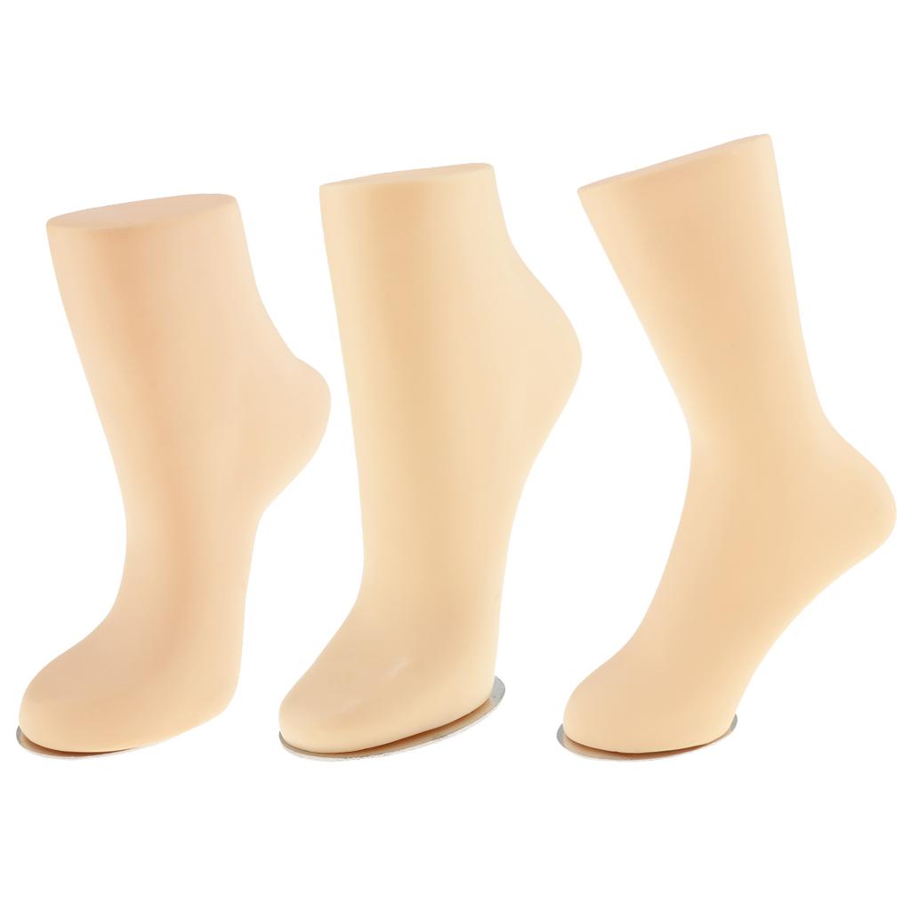 Adult Unisex PVC Mannequin Foot Anklet Socks Display Small, Natural