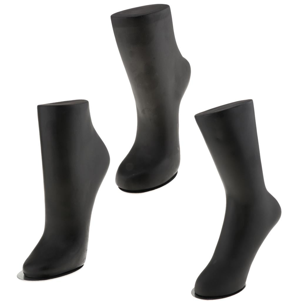 Adult Unisex PVC Mannequin Foot Anklet Socks Display Small, Black