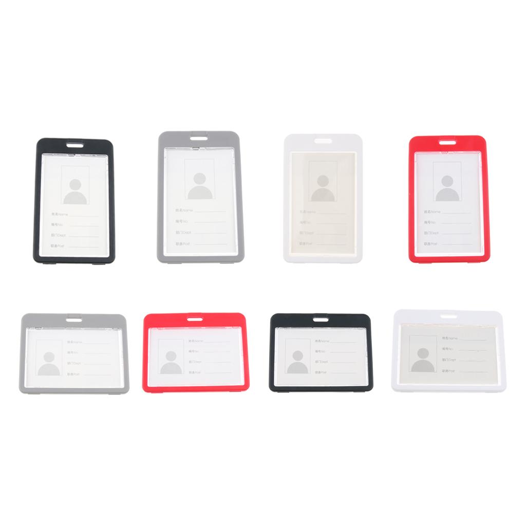 5 Pieces PVC Business Work Office Card Badges Holder ID Card Cases Red