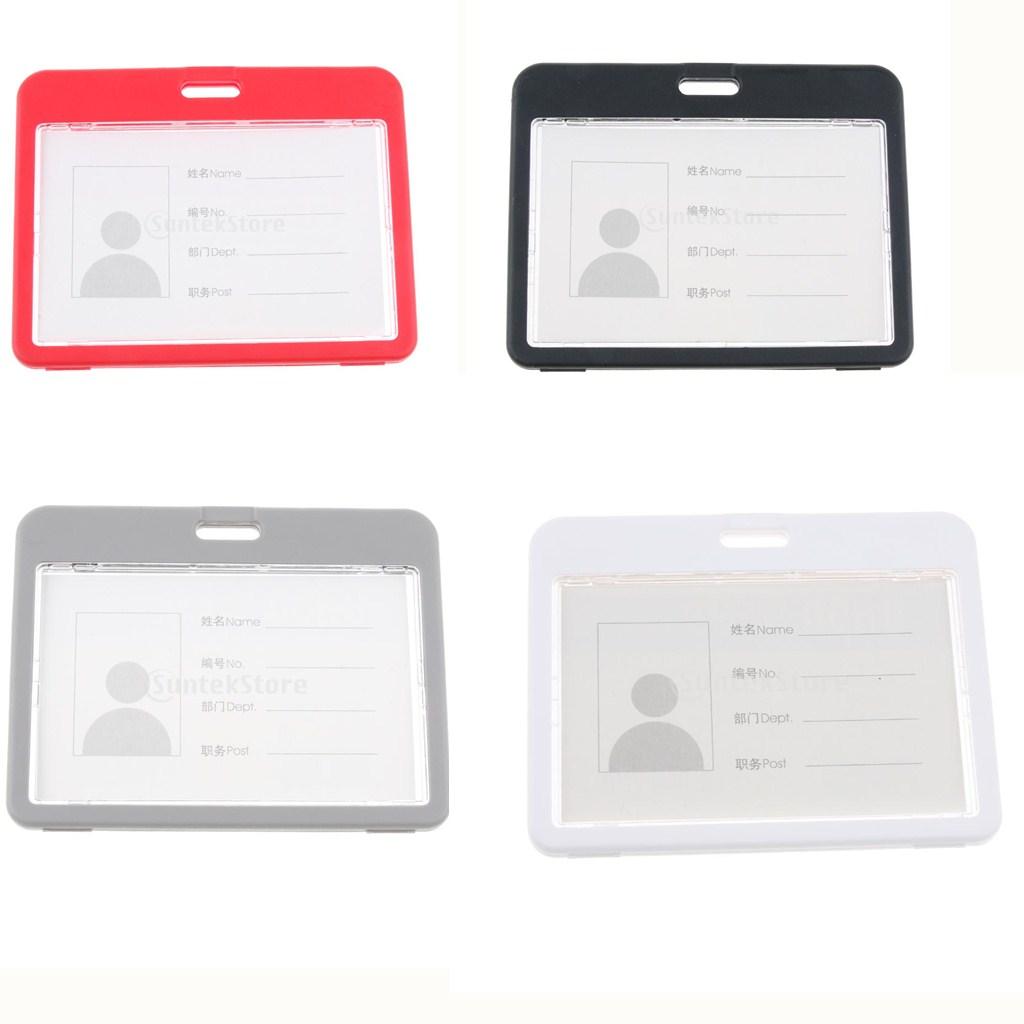 5 Pieces PVC Business Work Office Card Badges Holder ID Card Cases Red