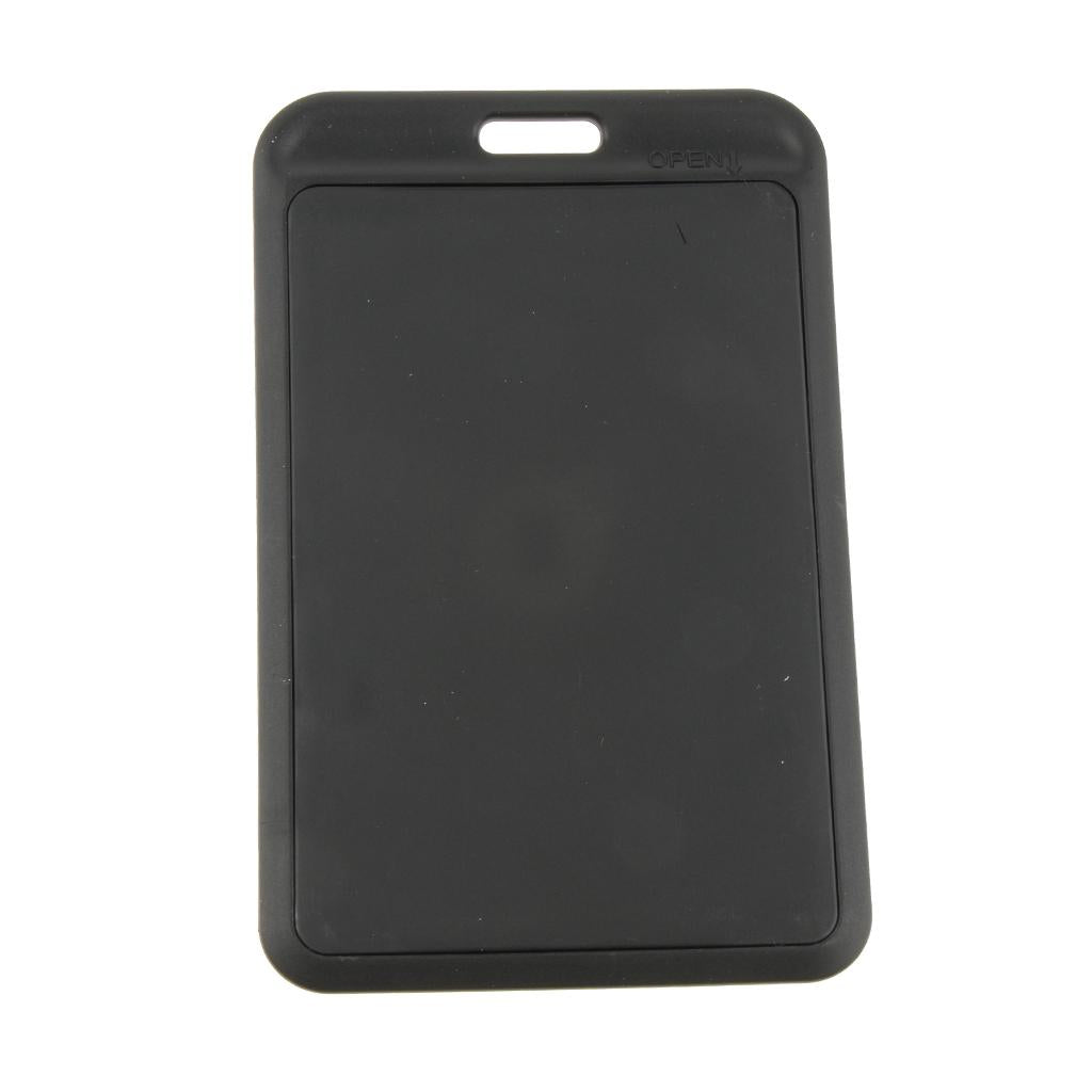 5 Pieces PVC Vertical Work Office Card Badge Holders ID Card Cases Black