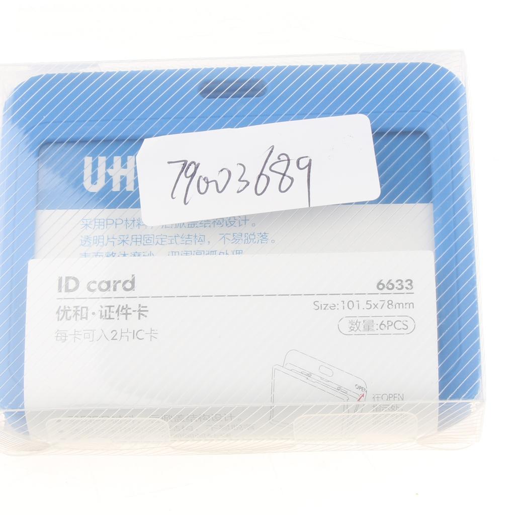 5 Pieces PVC Horizontal Work Office Card Badge Holders ID Card Cases Blue