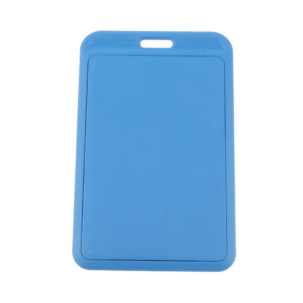 5 Pieces PVC Vertical Work Office Card Badge Holders ID Card Cases Blue