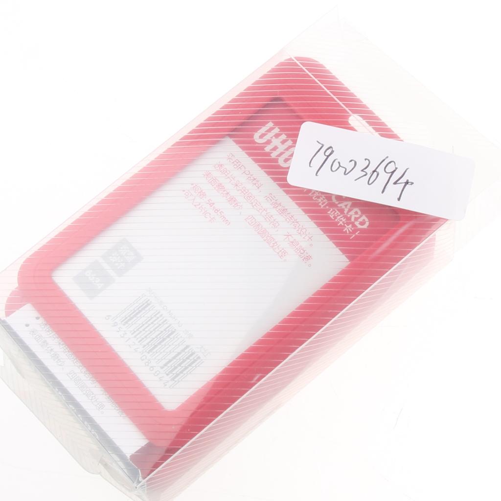 5 Pieces PVC Vertical Work Office Card Badge Holders ID Card Cases Red