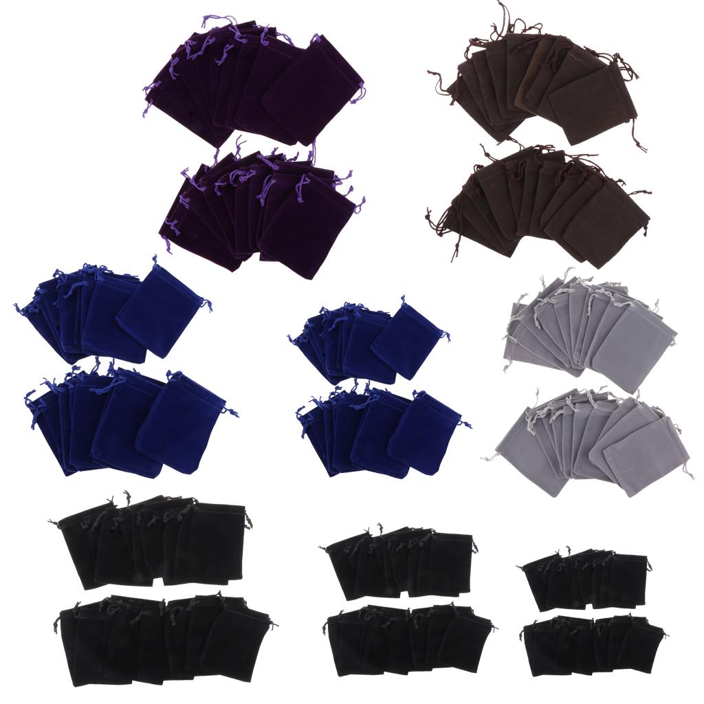 20 Pcs Velvet Jewelry Accessories Pouch Gift Bag 5 Color S/M/L Black L