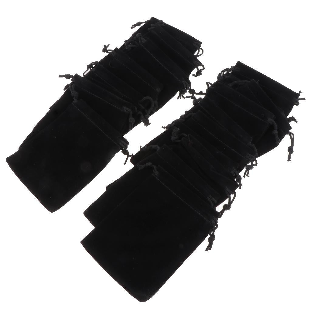 20 Pcs Velvet Jewelry Accessories Pouch Gift Bag 5 Color S/M/L Black L