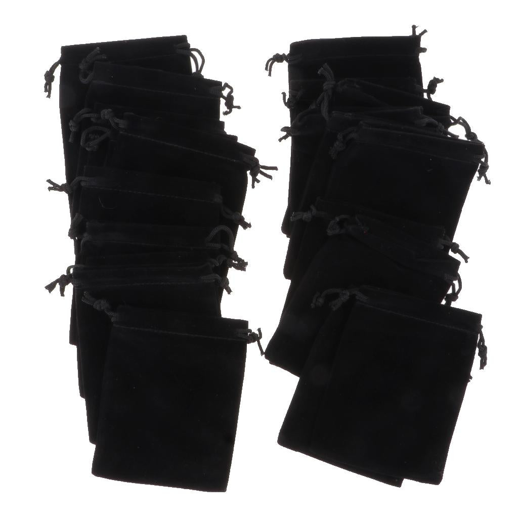 20 Pcs Velvet Jewelry Accessories Pouch Gift Bag 5 Color S/M/L Black M