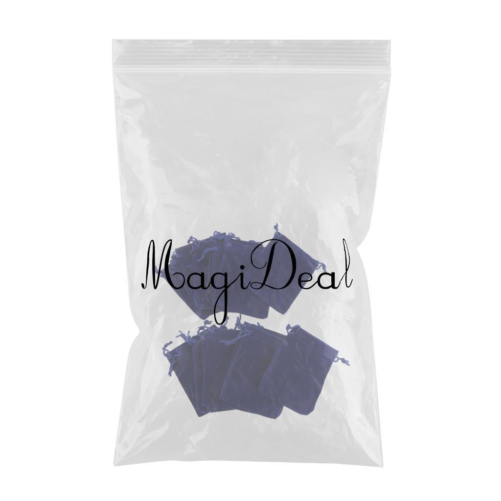 20 Pcs Velvet Jewelry Accessories Pouch Gift Bag 5 Color S/M/L Royal Blue L