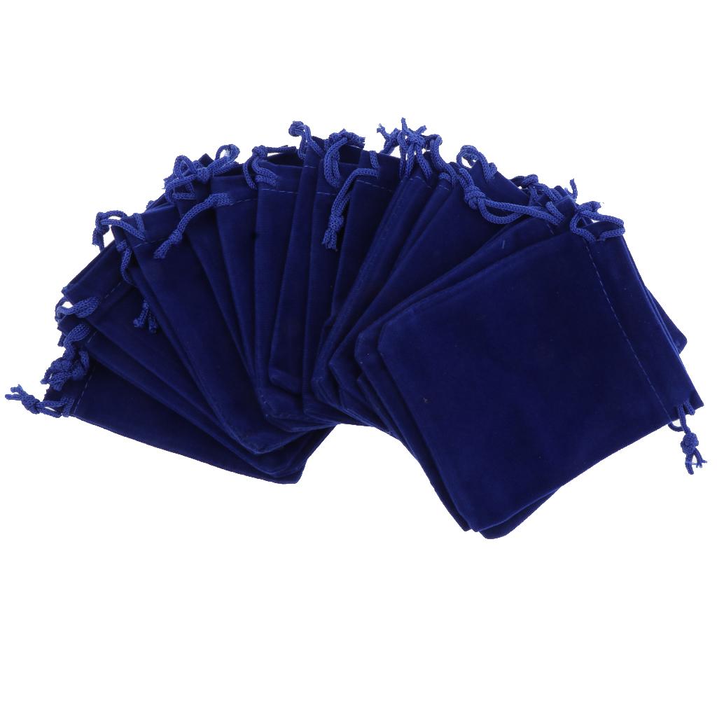 20 Pcs Velvet Jewelry Accessories Pouch Gift Bag 5 Color S/M/L Royal Blue L