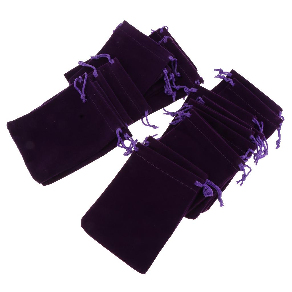 20 Pcs Velvet Jewelry Accessories Pouch Gift Bag 5 Color S/M/L Plum Purple L