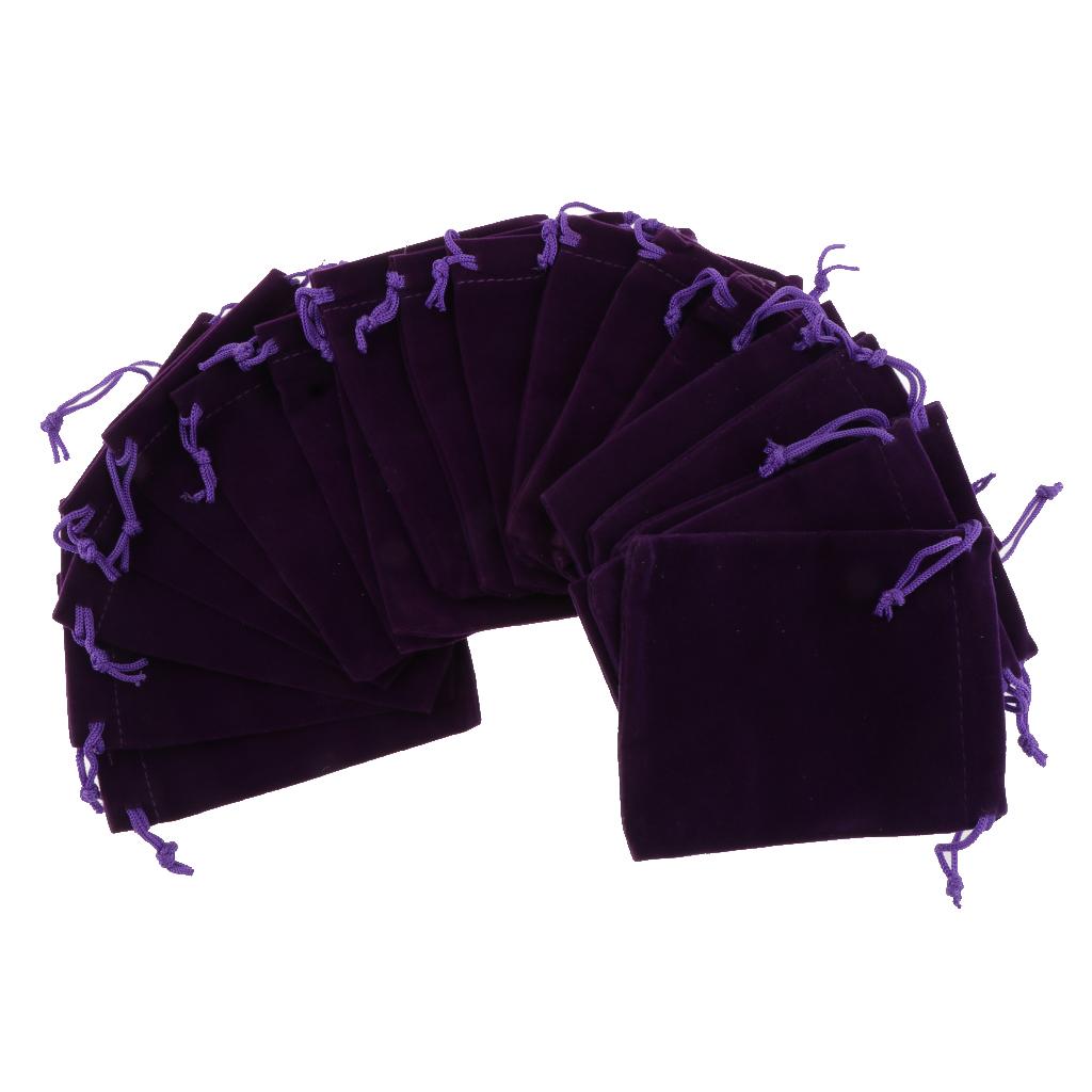 20 Pcs Velvet Jewelry Accessories Pouch Gift Bag 5 Color S/M/L Plum Purple L