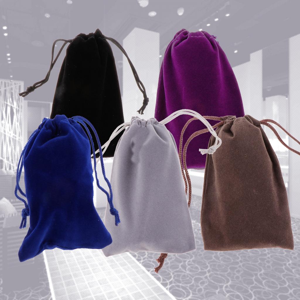 20 Pcs Velvet Jewelry Accessories Pouch Gift Bag 5 Color S/M/L Chocolate M