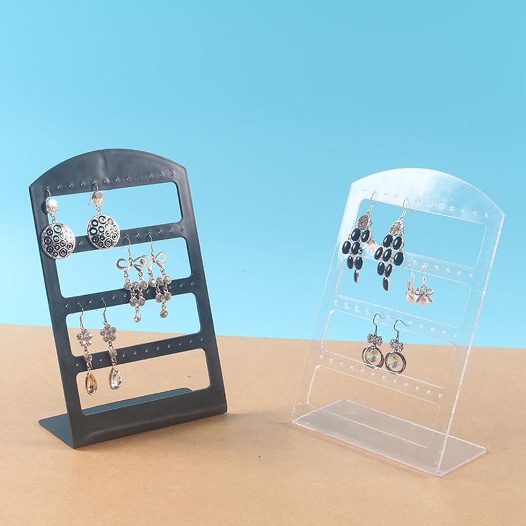 5 Pieces Acrylic Modern Earring Stud Tray Jewelry Display Black Large